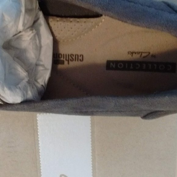 Clarks Collection Sharon Dasher Ladies Suede Slip on Loafer Shoes, Grey 6M - Picture 4 of 6